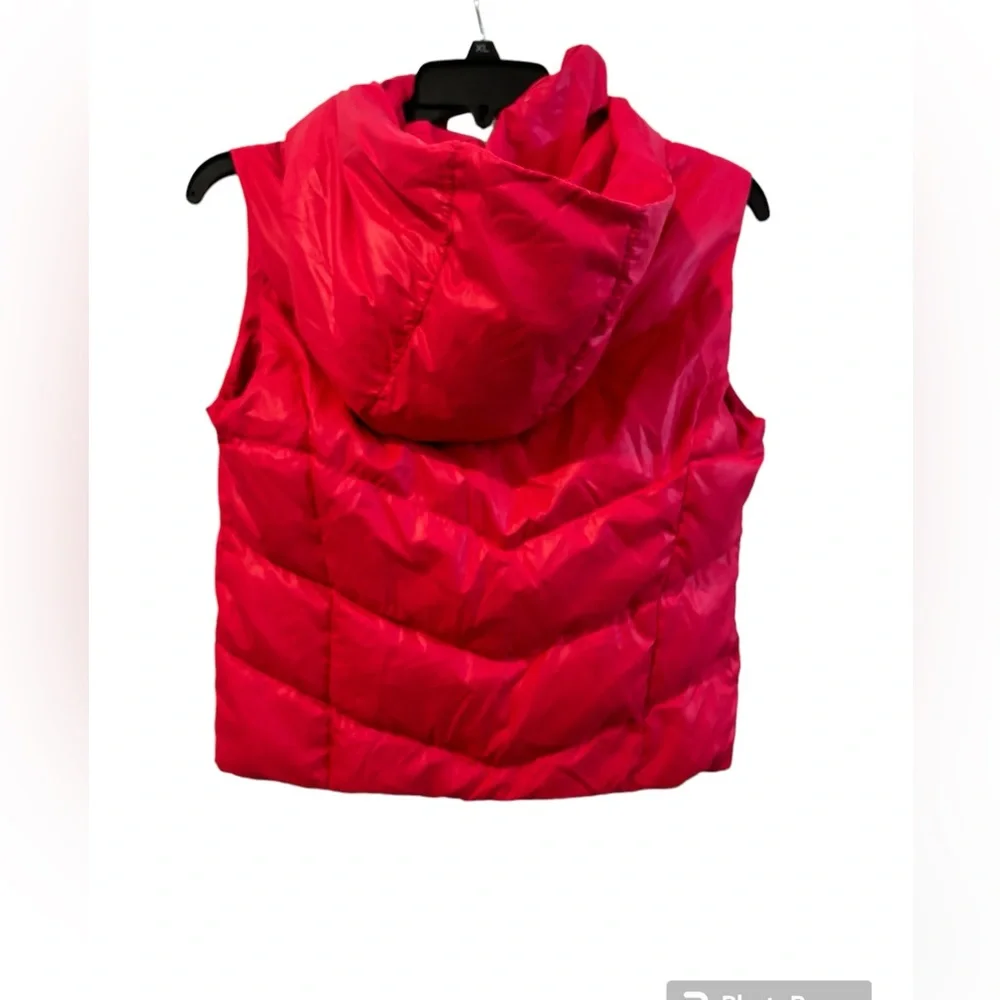 Hollister Women's Feather Puffer Vest Size Small Hot Pink with Quilted‎ Hooded - Picture 2 of 10